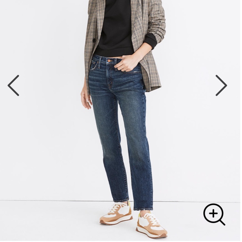 Madewell Tomboy Straight Jeans in Chaseley Wash